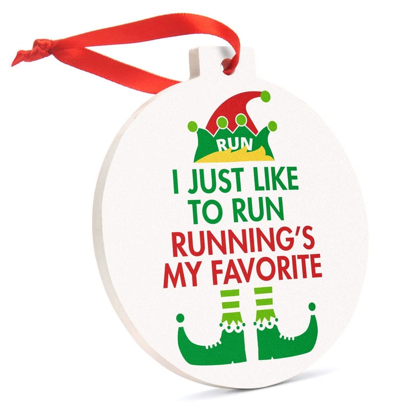 Gone for a Run Running Round Ceramic Ornament | Running's My Favorite - Image 1